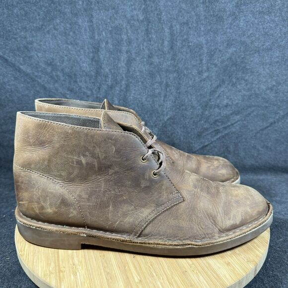 S Clarks Brown Leather Chukka‎ Bushacre Desert Boots Mens 12 M - Picture 1 of 8
